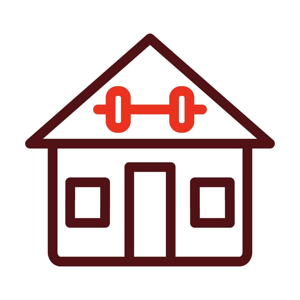Gym Vector Thick Line Two Color Icons For Personal And Commercial Use.
