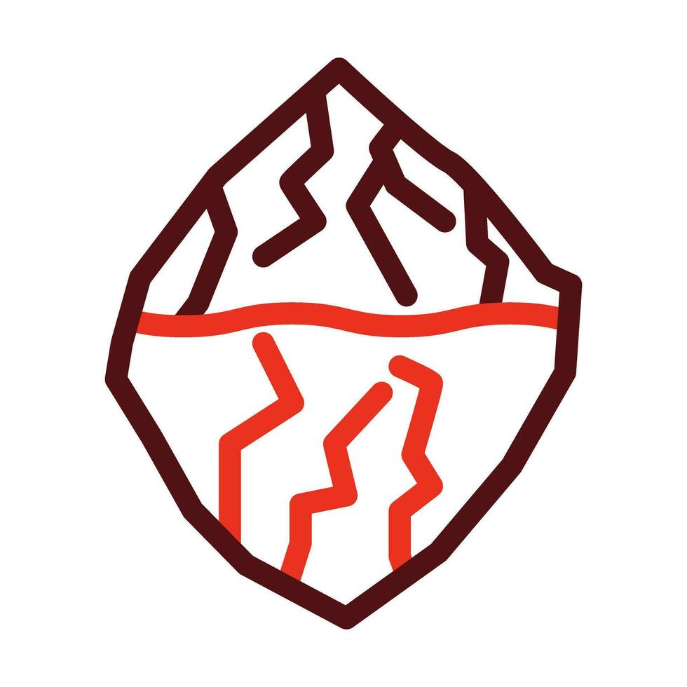 Glacier Vector Thick Line Two Color Icons For Personal And Commercial Use.