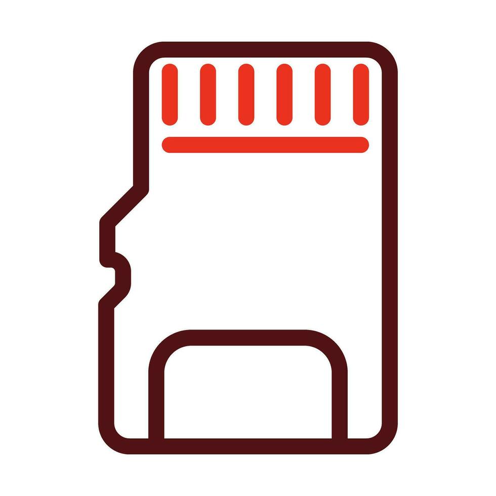 Sd Card Vector Thick Line Two Color Icons For Personal And Commercial Use.