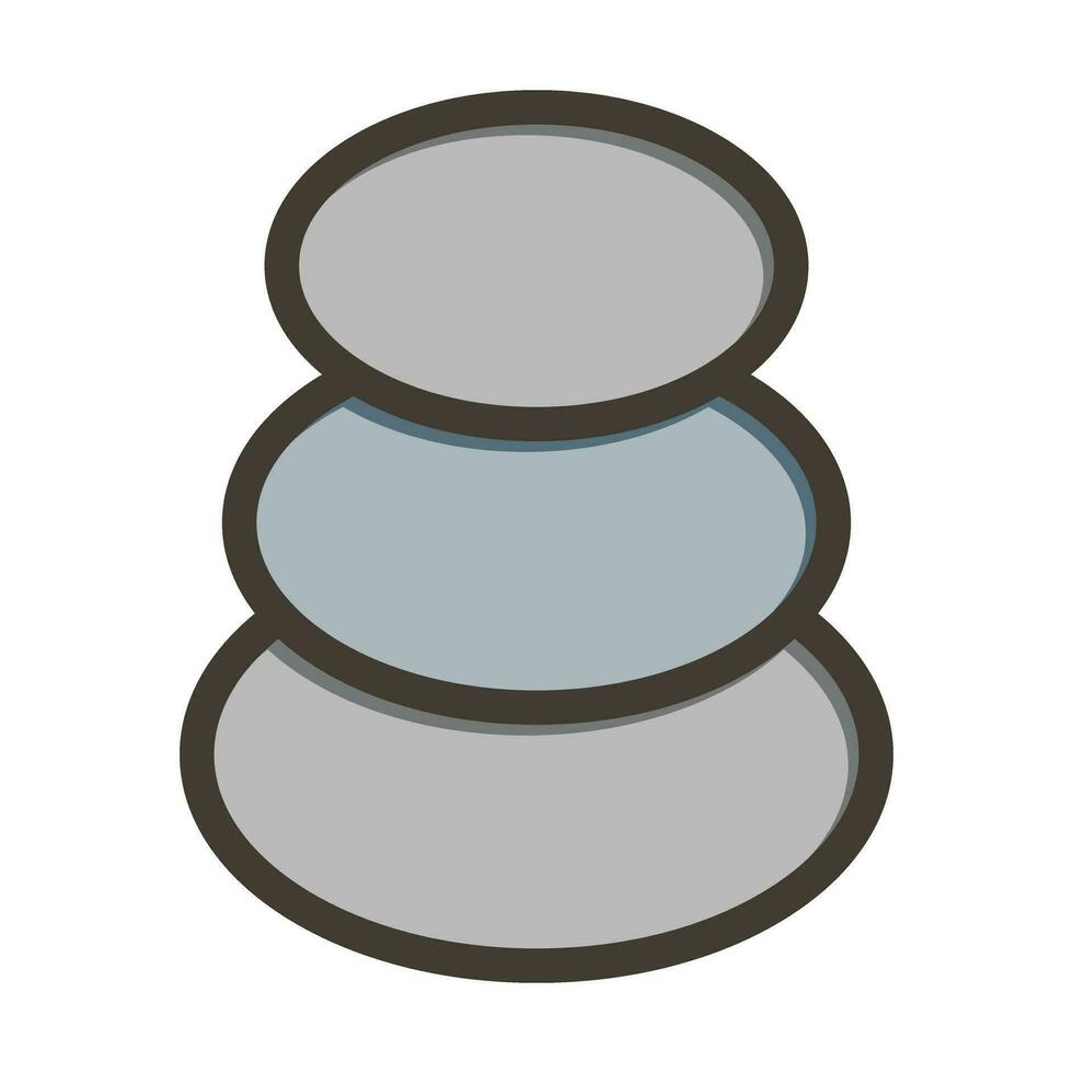 Hot Stones Vector Thick Line Filled Colors Icon For Personal And Commercial Use.