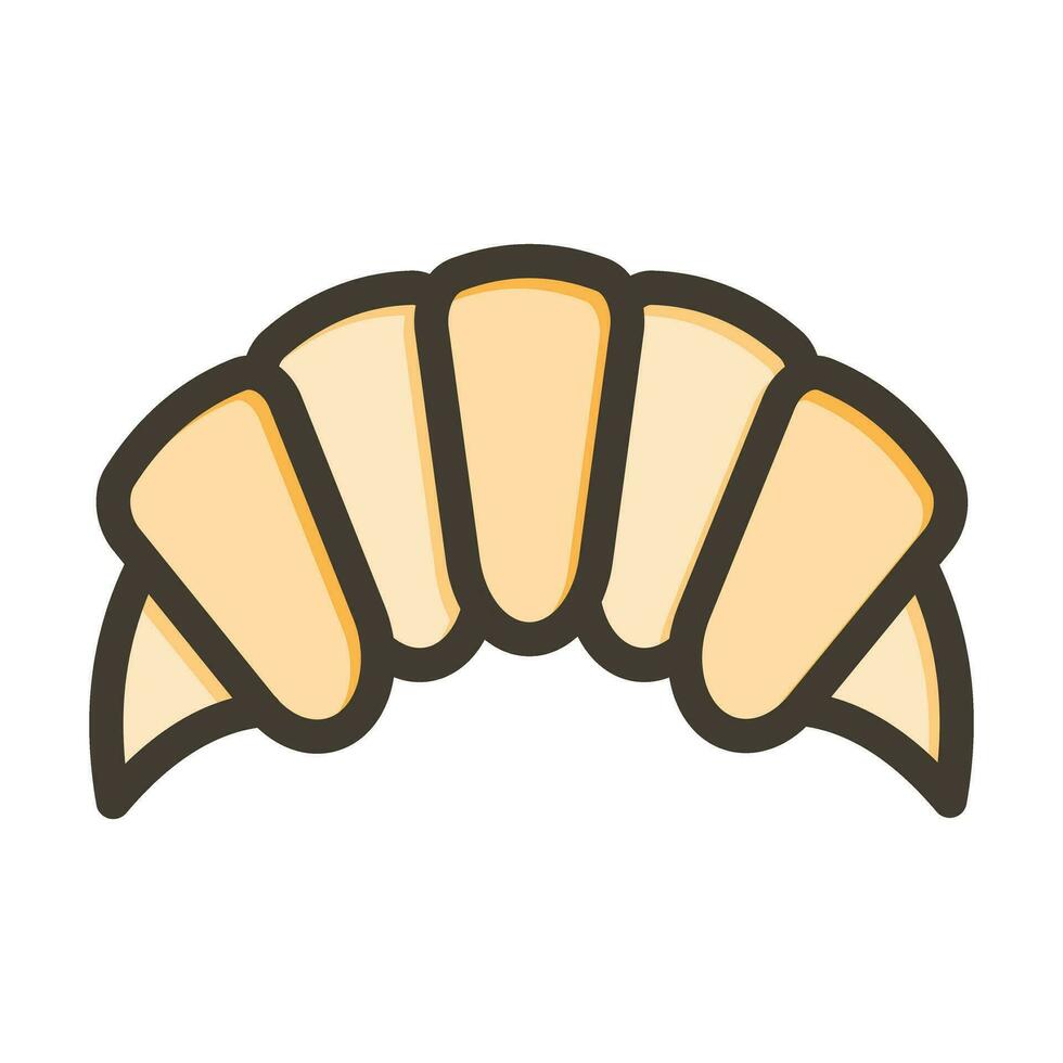 Croissant Vector Thick Line Filled Colors Icon For Personal And Commercial Use.