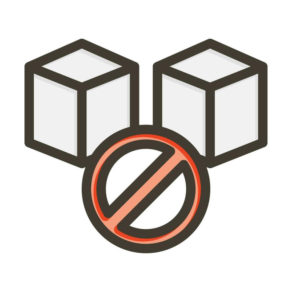 No Sugar Vector Thick Line Filled Colors Icon For Personal And Commercial Use.
