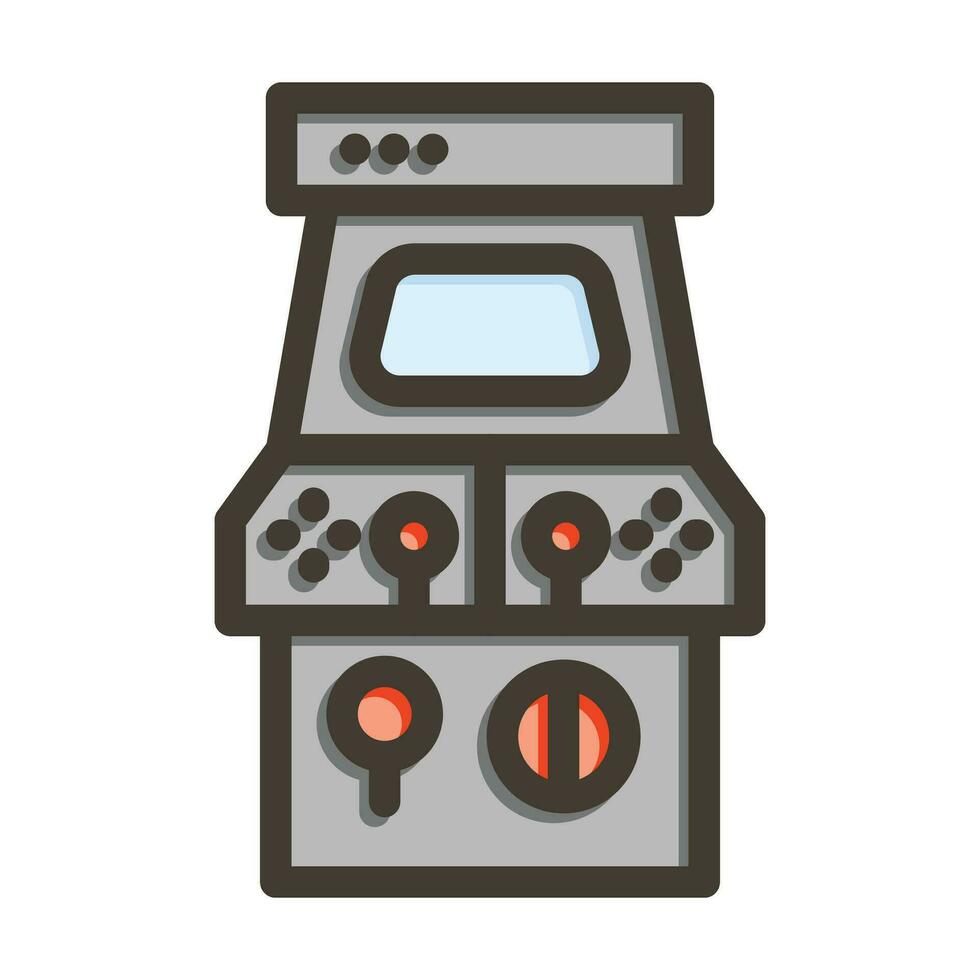 Arcade Machine Vector Thick Line Filled Colors Icon For Personal And Commercial Use.