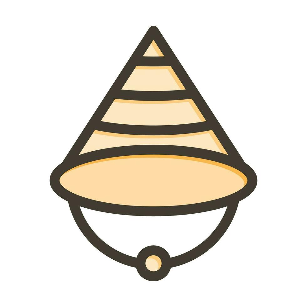 Conical Hat Vector Thick Line Filled Colors Icon For Personal And Commercial Use.