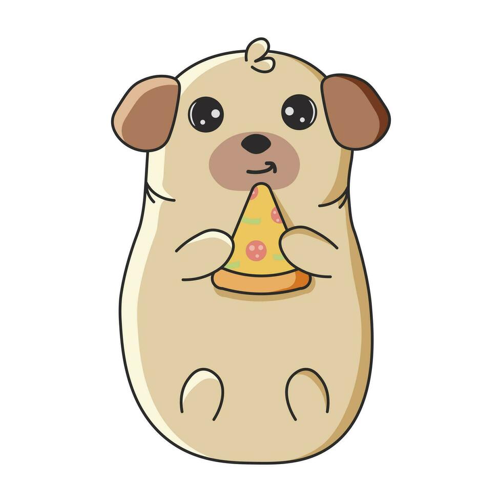 Cute pug in cartoon style. Vector illustration isolated on white background. Print for t-shirts, stickers,  design and more.