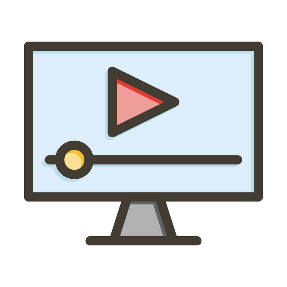 Video Vector Thick Line Filled Colors Icon For Personal And Commercial Use.