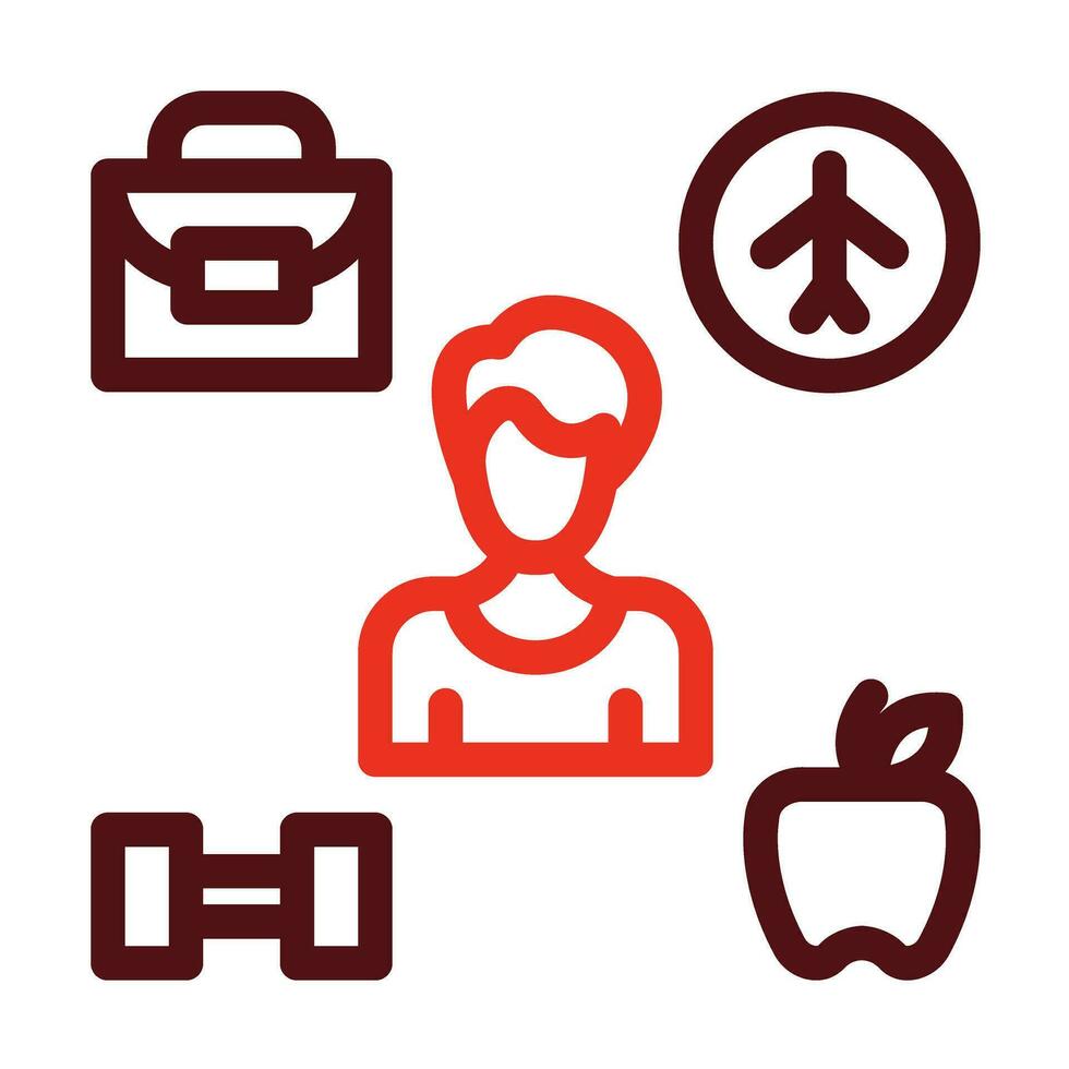 Lifestyle Vector Thick Line Two Color Icons For Personal And Commercial Use.