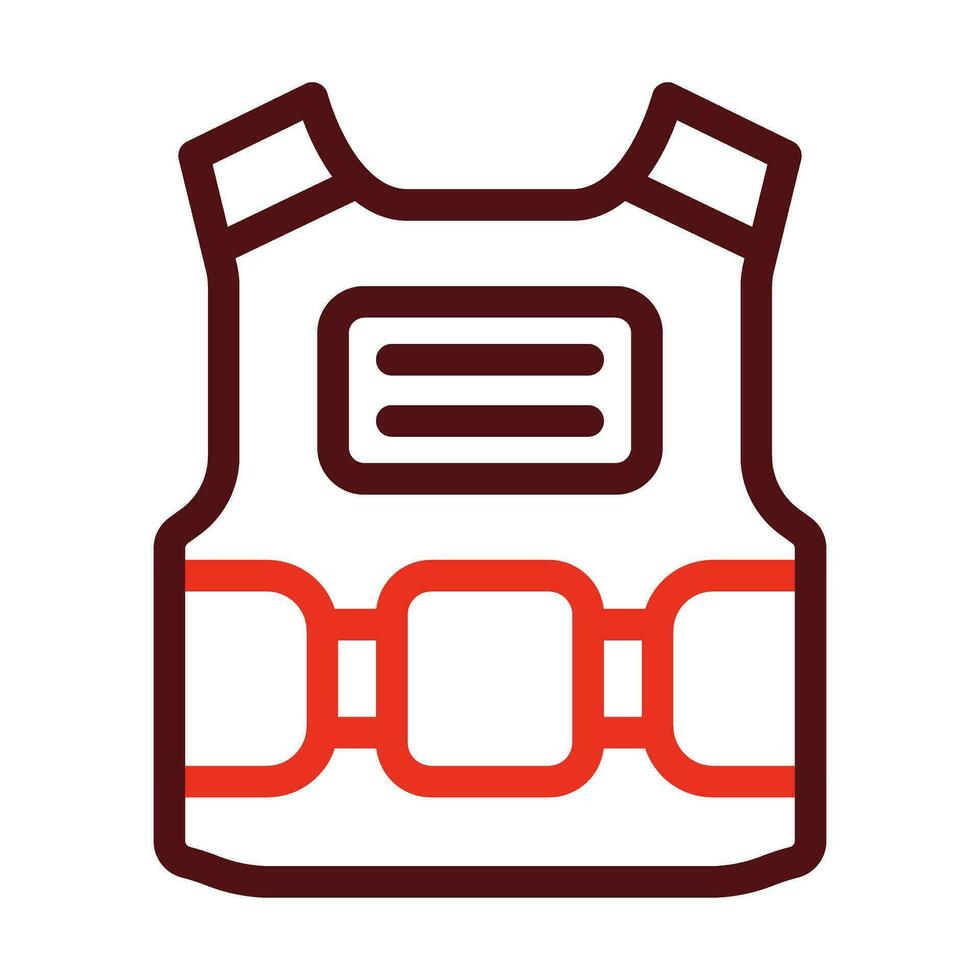 Bullet Proof Vest Vector Thick Line Two Color Icons For Personal And Commercial Use.