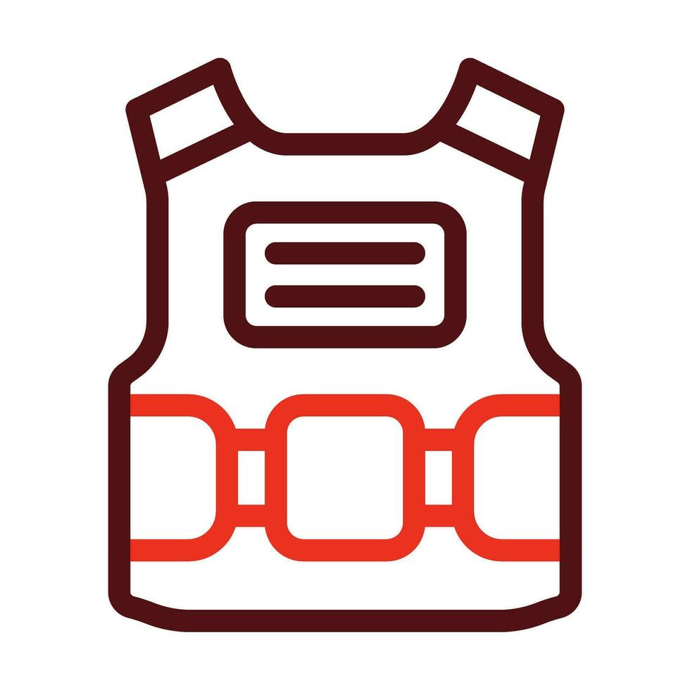 Bullet Proof Vest Vector Thick Line Two Color Icons For Personal And Commercial Use.