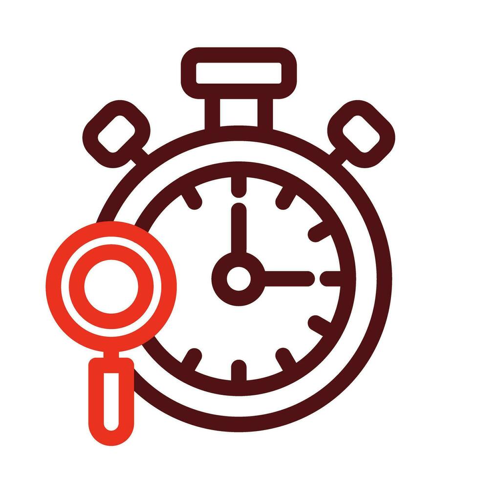 Time Tracking Vector Thick Line Two Color Icons For Personal And Commercial Use.