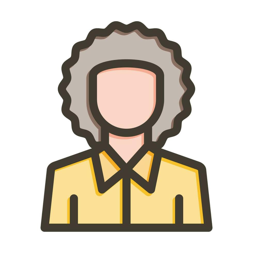 afro vector grueso línea lleno colores icono para personal y comercial usar.