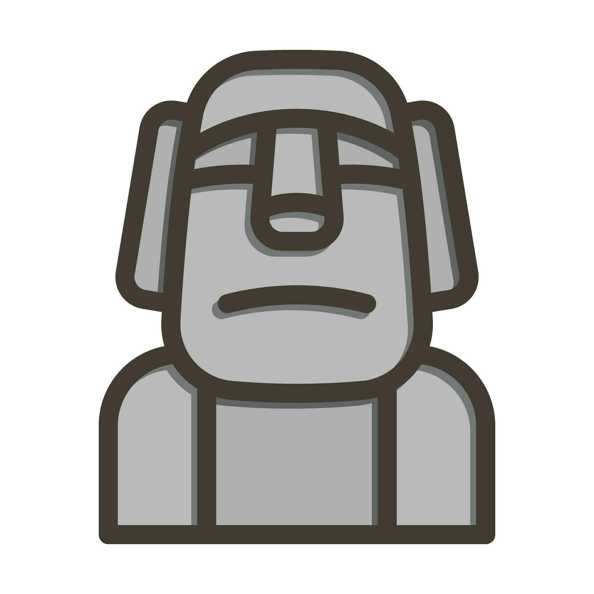 Moai Vector Thick Line Filled Colors Icon For Personal And Commercial ...