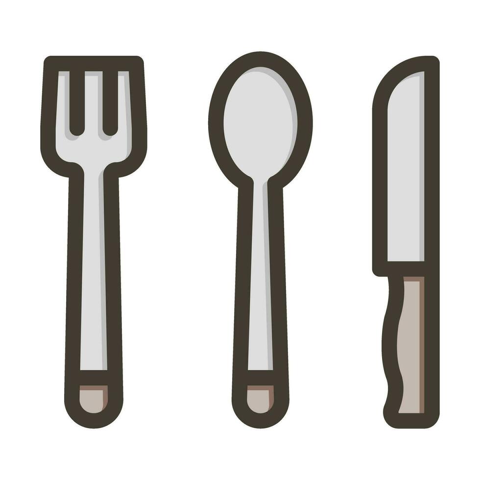 Cutlery Vector Thick Line Filled Colors Icon For Personal And Commercial Use.