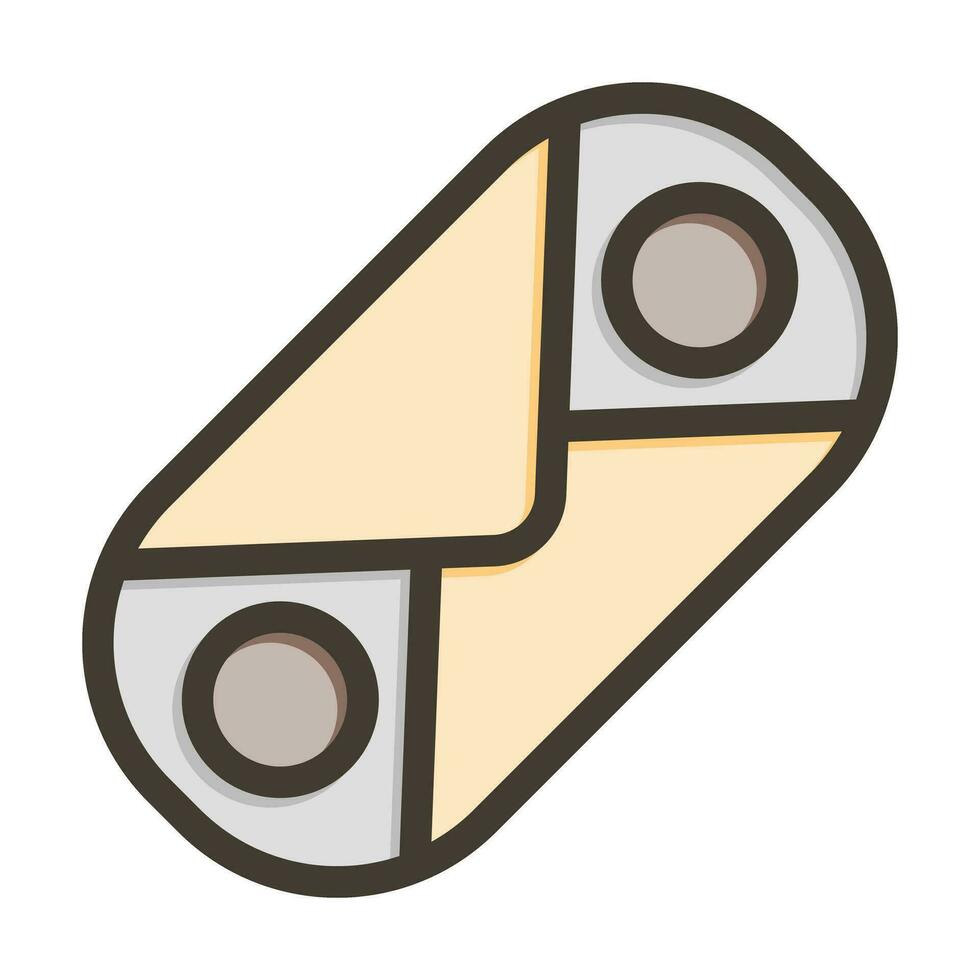 Cannoli Vector Thick Line Filled Colors Icon For Personal And Commercial Use.