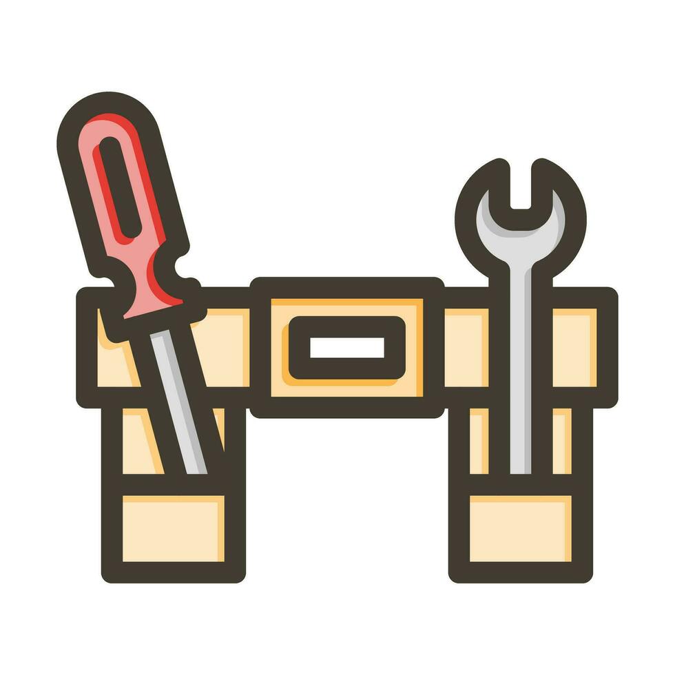 Tool Belt Vector Thick Line Filled Colors Icon For Personal And Commercial Use.