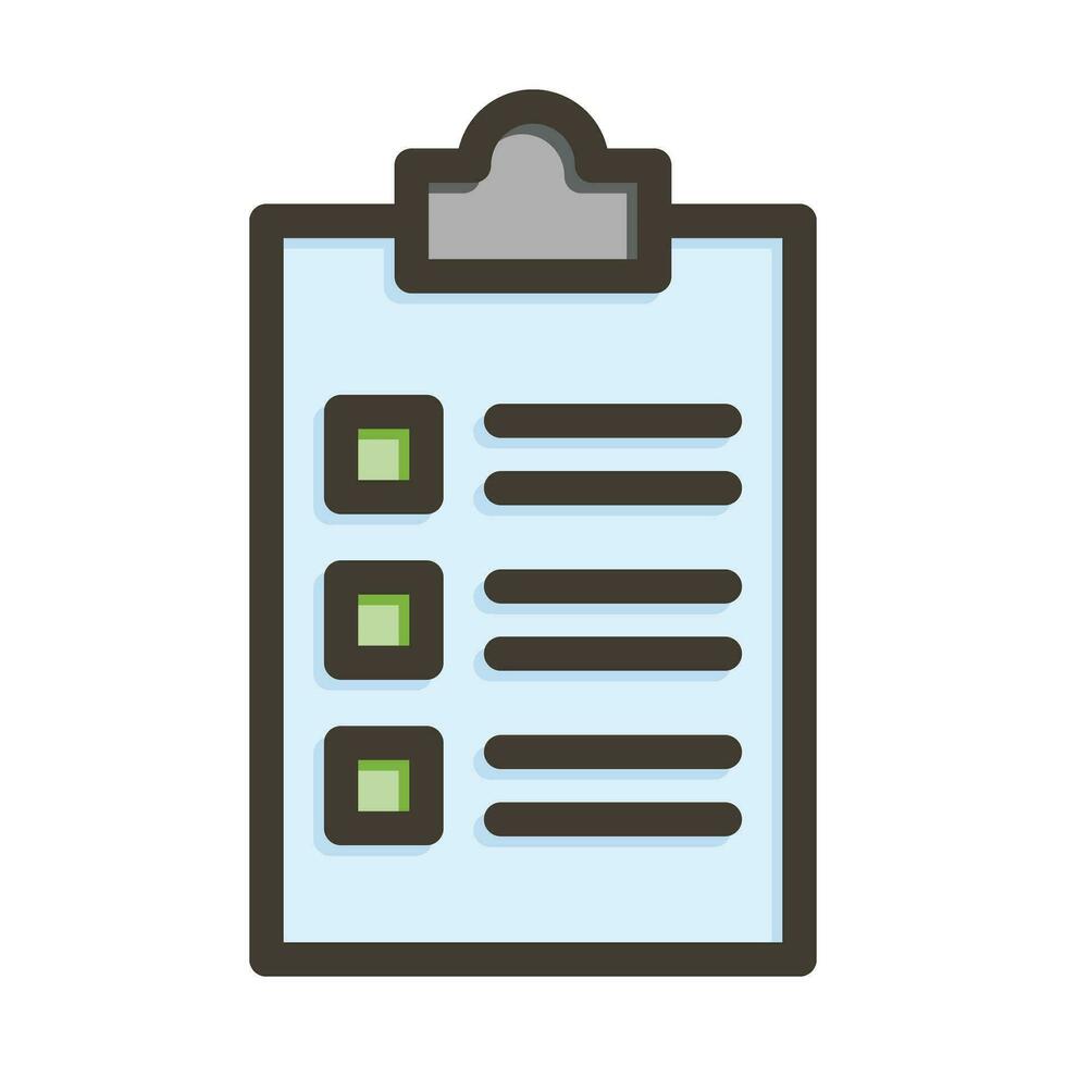 Task Report Vector Thick Line Filled Colors Icon For Personal And Commercial Use.