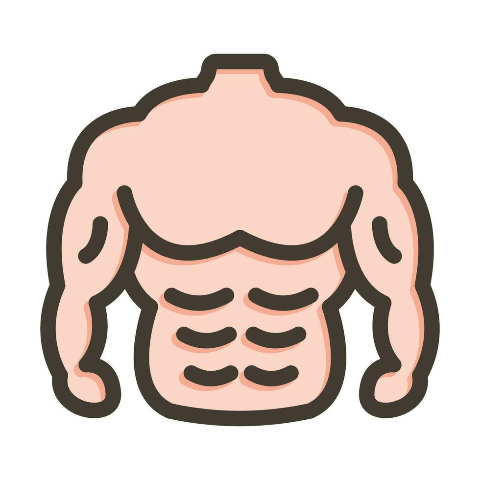 Body Vector Thick Line Filled Colors Icon For Personal And Commercial Use.