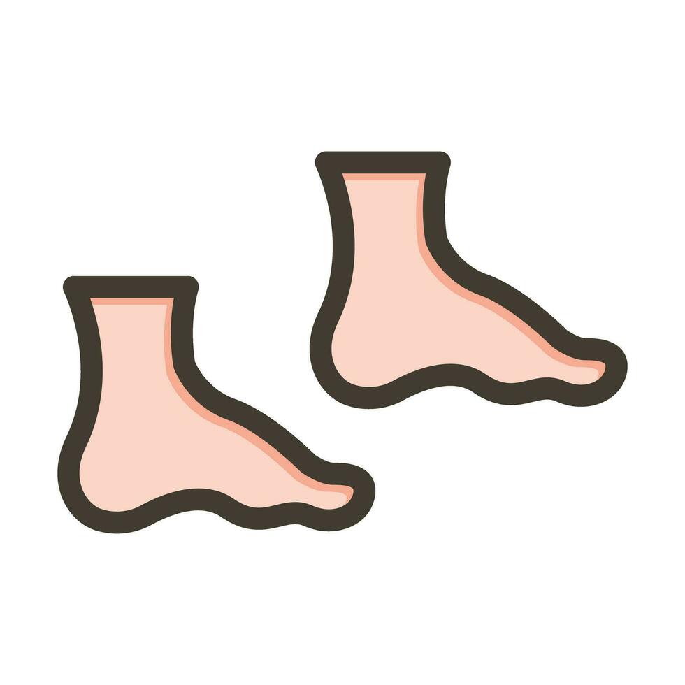 Feet Vector Thick Line Filled Colors Icon For Personal And Commercial Use.