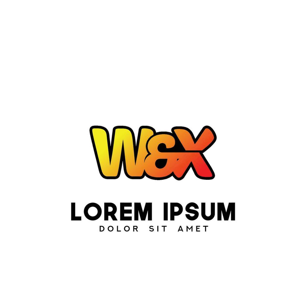 WX Initial Logo Design Vector