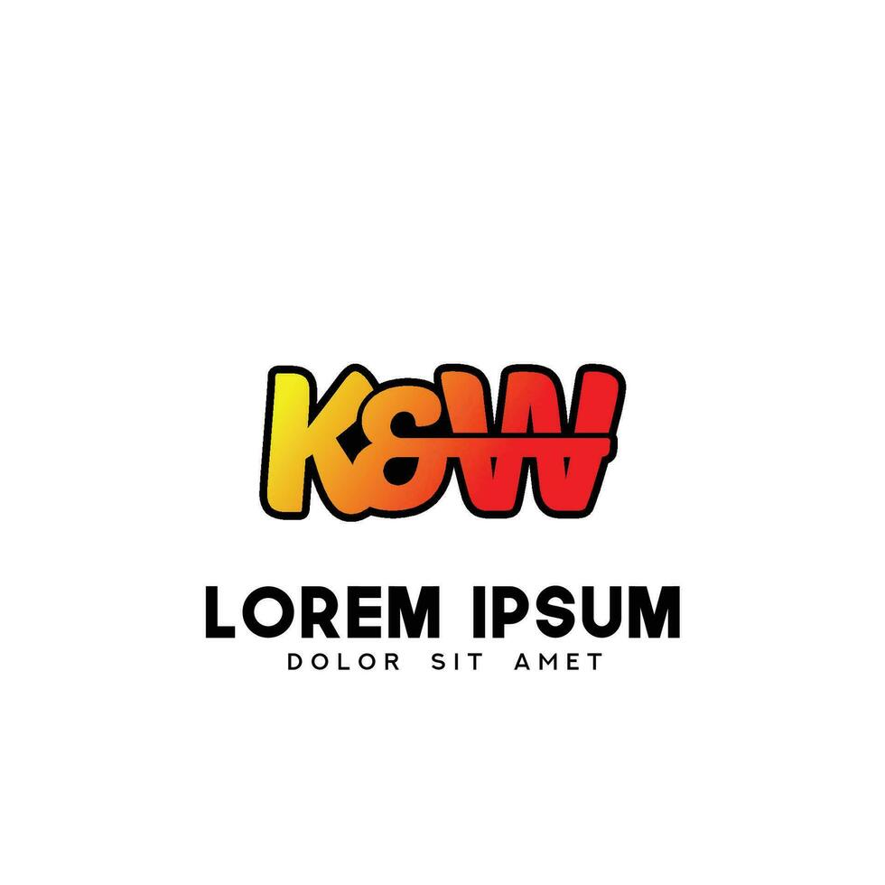 vector de diseño de logotipo inicial kw