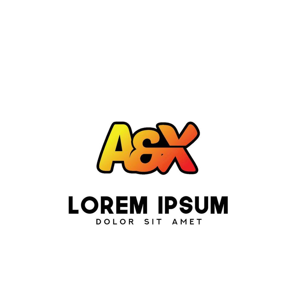 AX Initial Logo Design Vector