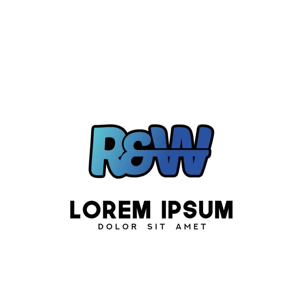 rw inicial logo diseño vector