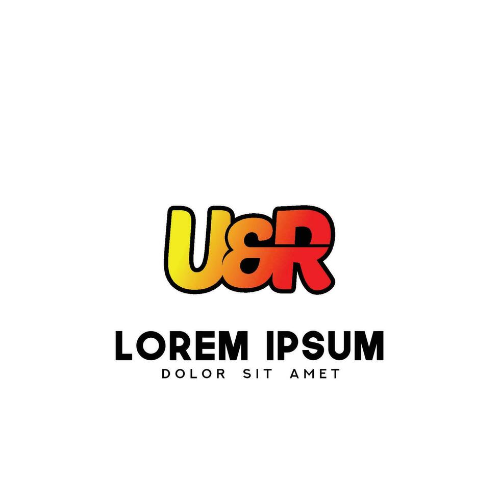 UR Initial Logo Design Vector