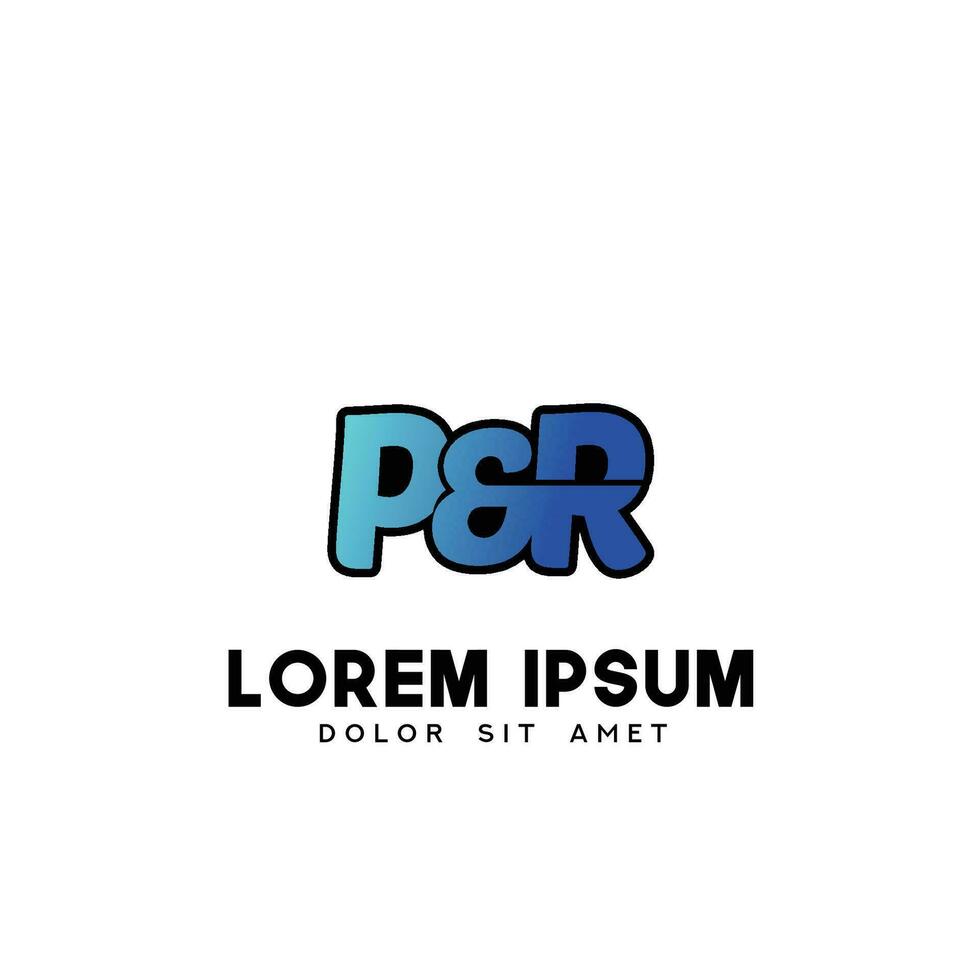 PR Initial Logo Design Vector