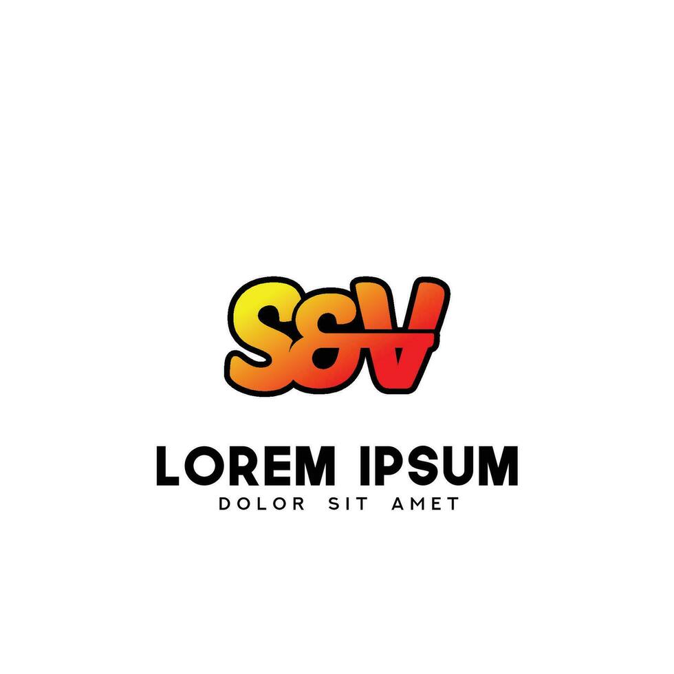 SV Initial Logo Design Vector