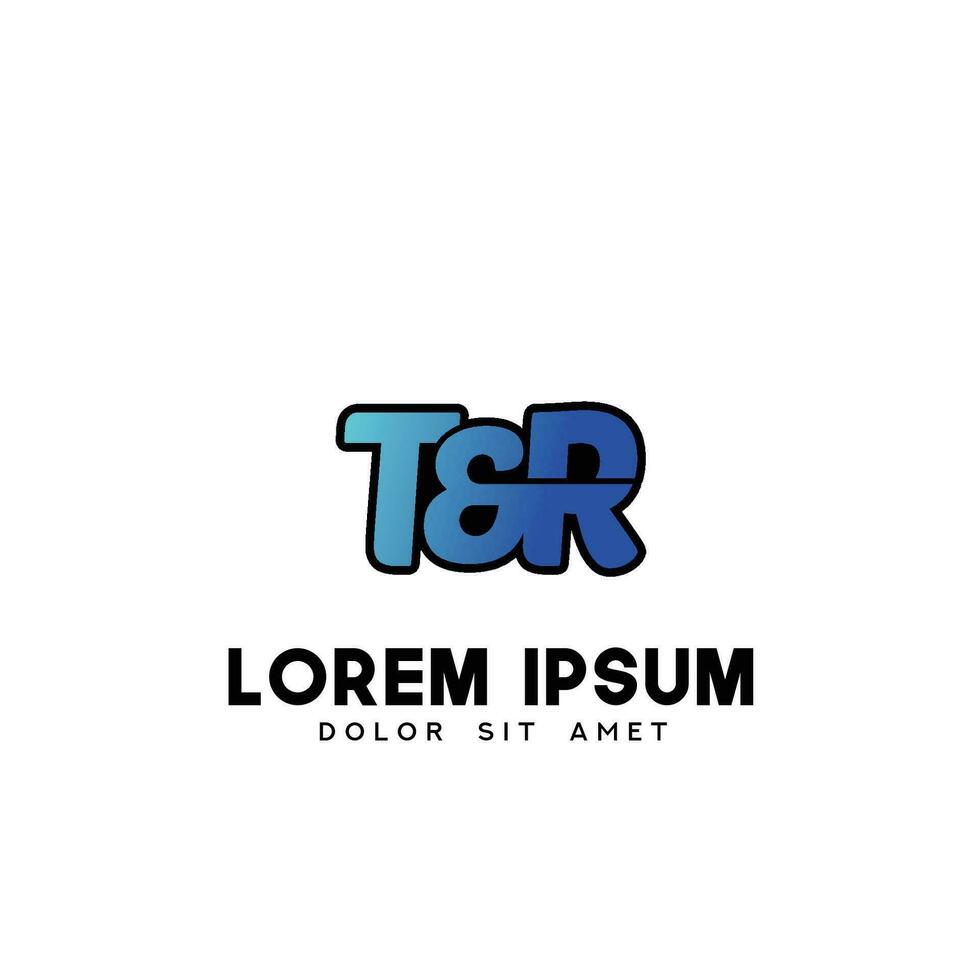 tr inicial logo diseño vector
