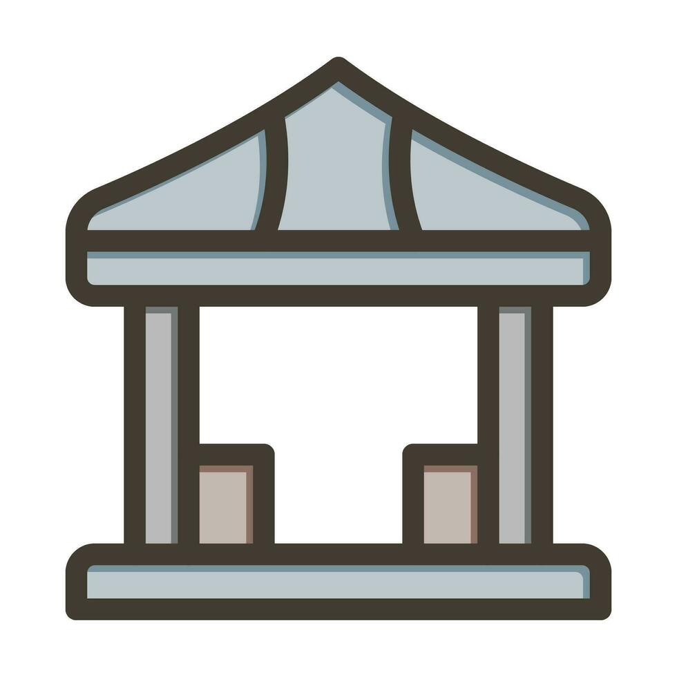 Gazebo Vector Thick Line Filled Colors Icon For Personal And Commercial Use.