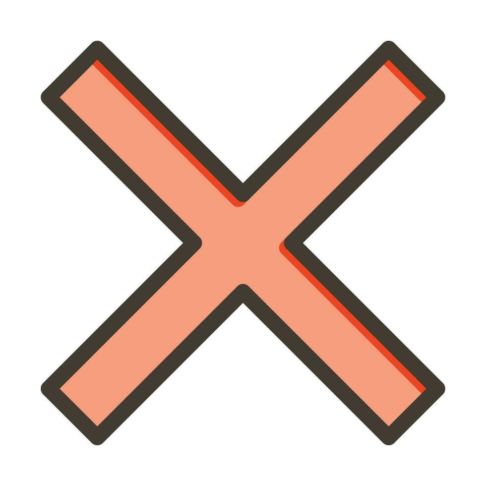 Red Cross Vector Thick Line Filled Colors Icon For Personal And Commercial Use.