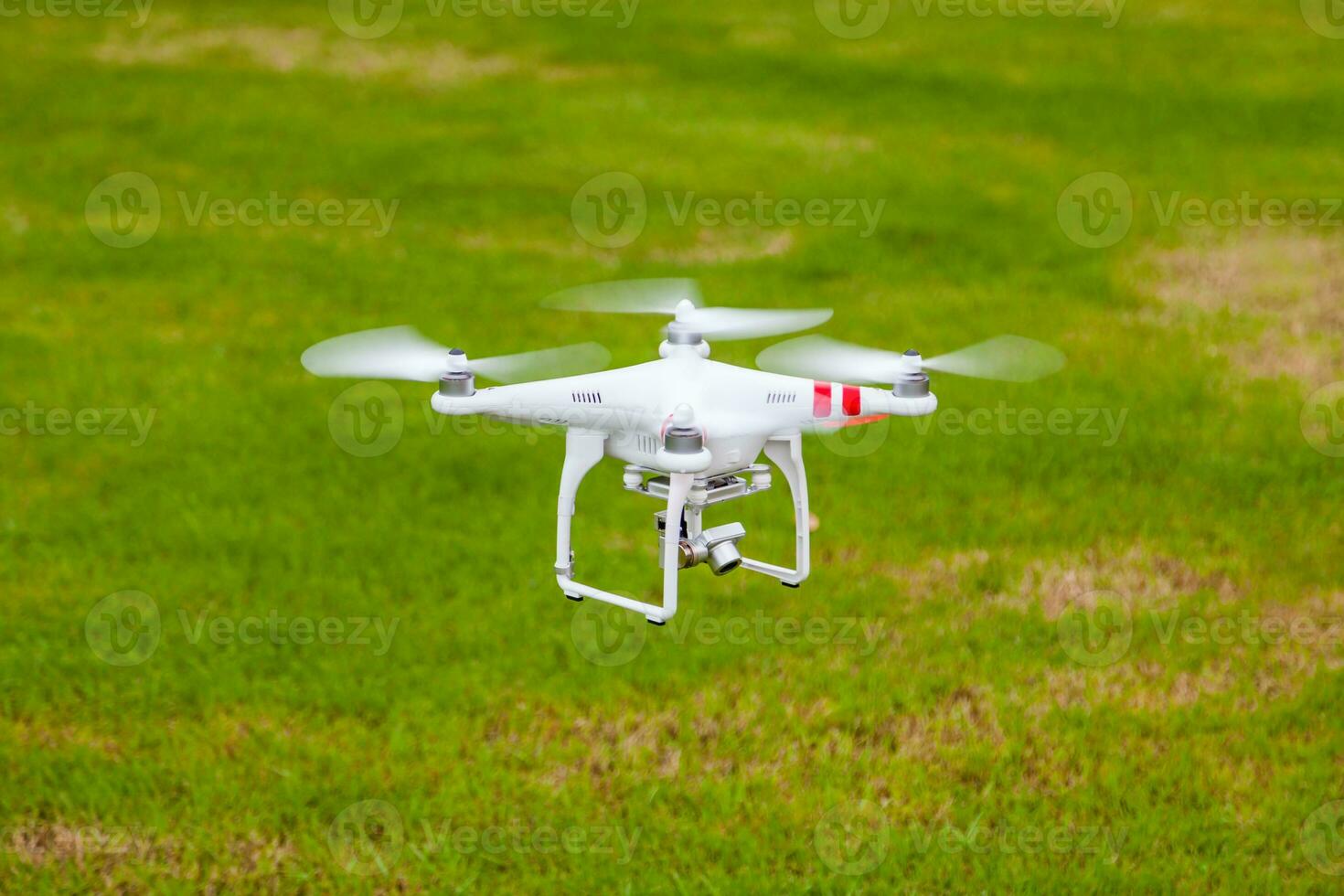 flying drone with camera prepair to fly photo