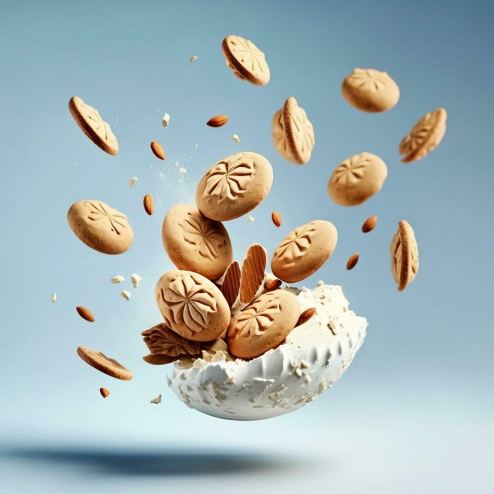 Foods realistic wallpaper photo free download, Ai Generative