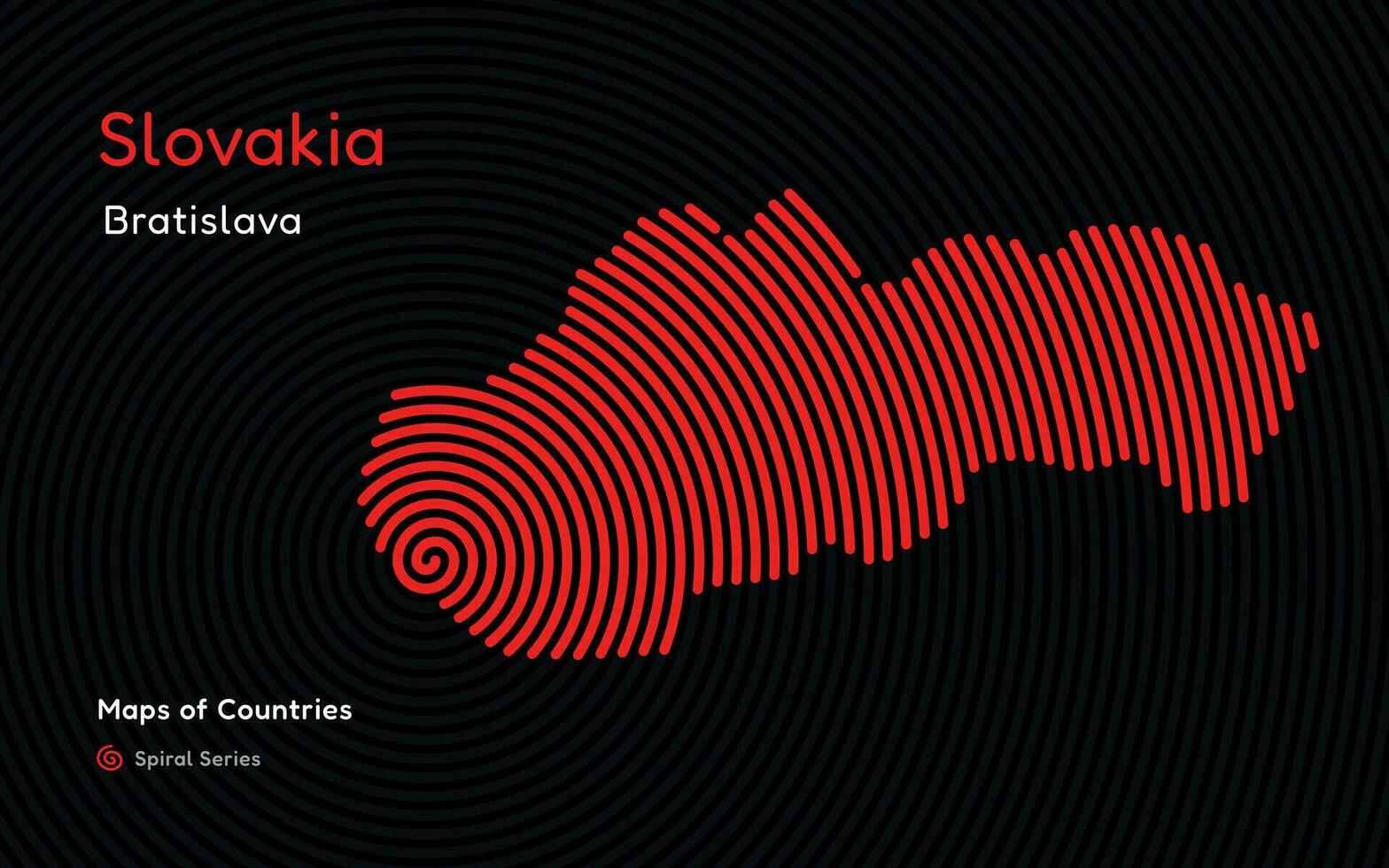 Creative fingerprint map of Slovakia. Political map. Bratislava vector