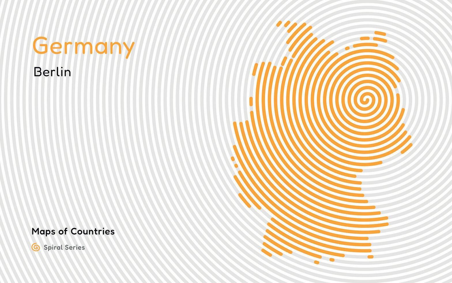 creativo mapa de alemania. político mapa. Berlina. capital. mundo países vector mapas serie. espiral huella dactilar serie