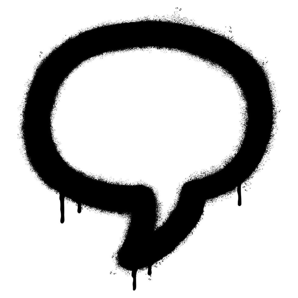 Spray Painted Graffiti Speech bubble icon Sprayed isolated with a white background. vector