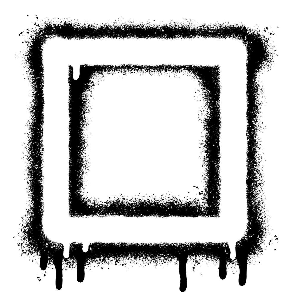 Spray Painted Graffiti square icon Sprayed isolated with a white background. vector