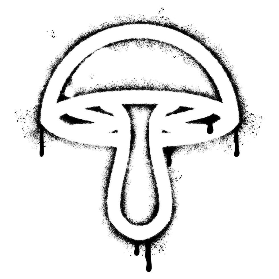 Spray Painted Graffiti Mushroom icon Sprayed isolated with a white background. vector