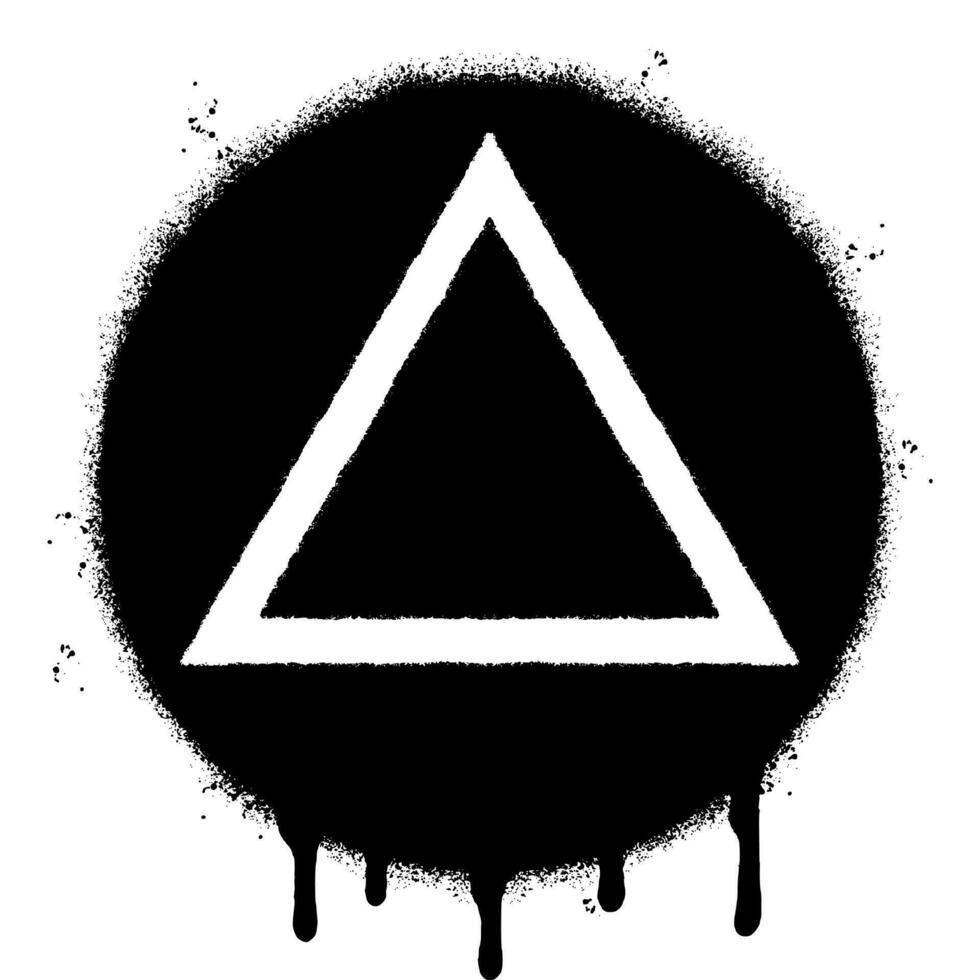 Spray Painted Graffiti triangle icon Sprayed isolated with a white background. vector