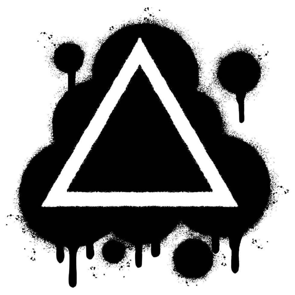 Spray Painted Graffiti triangle icon Sprayed isolated with a white background. vector