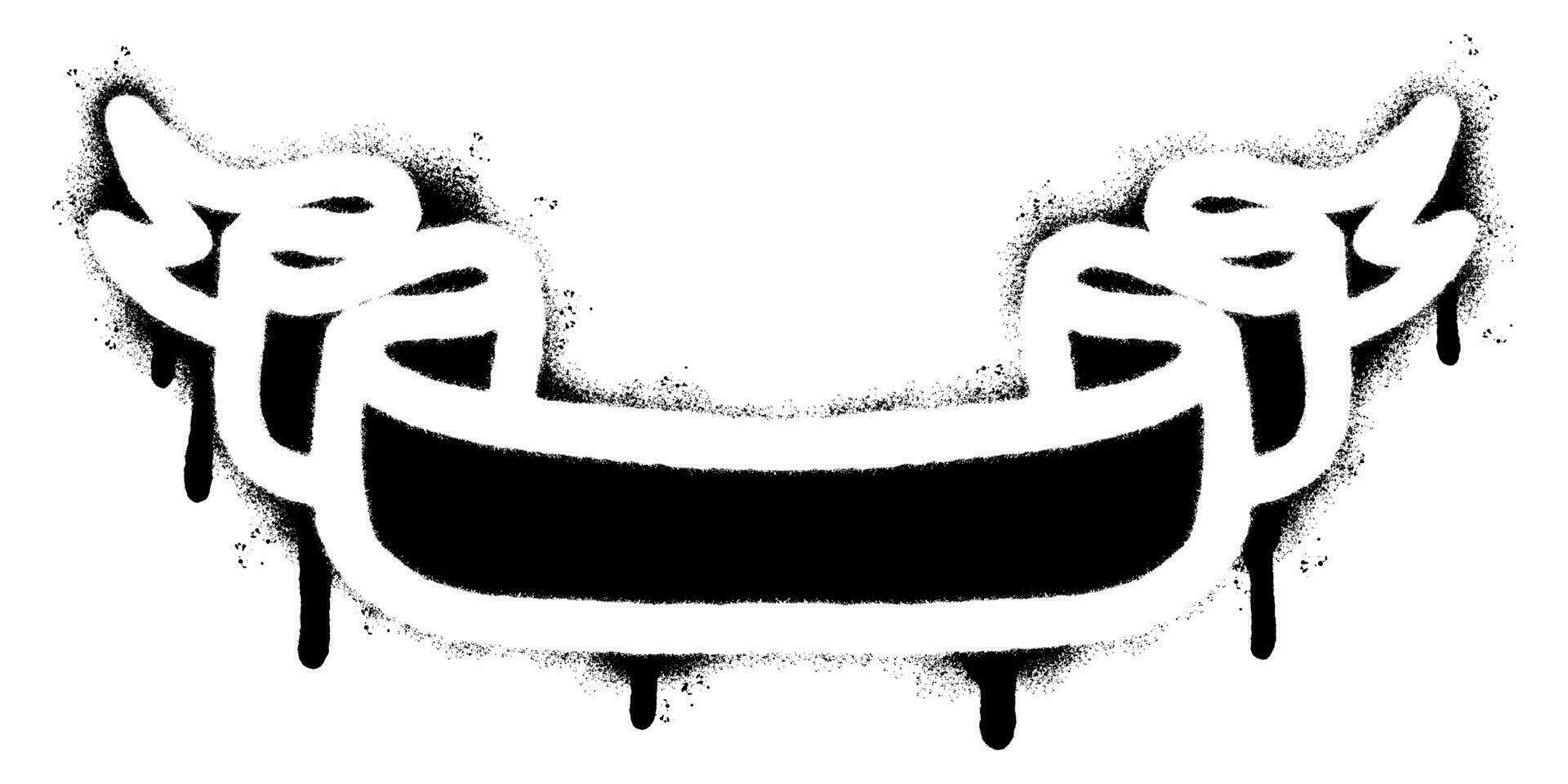 Spray Painted Graffiti ribbon icon Sprayed isolated with a white background. vector