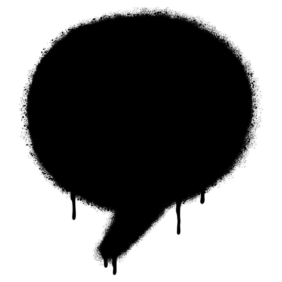 Spray Painted Graffiti Speech bubble icon Sprayed isolated with a white background. vector