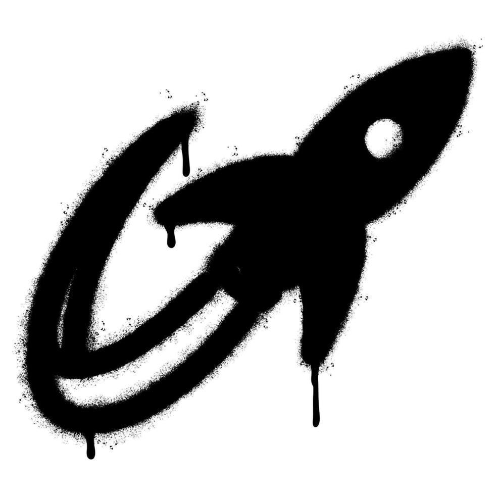 Spray Painted Graffiti Rocket icon Sprayed isolated with a white background. vector