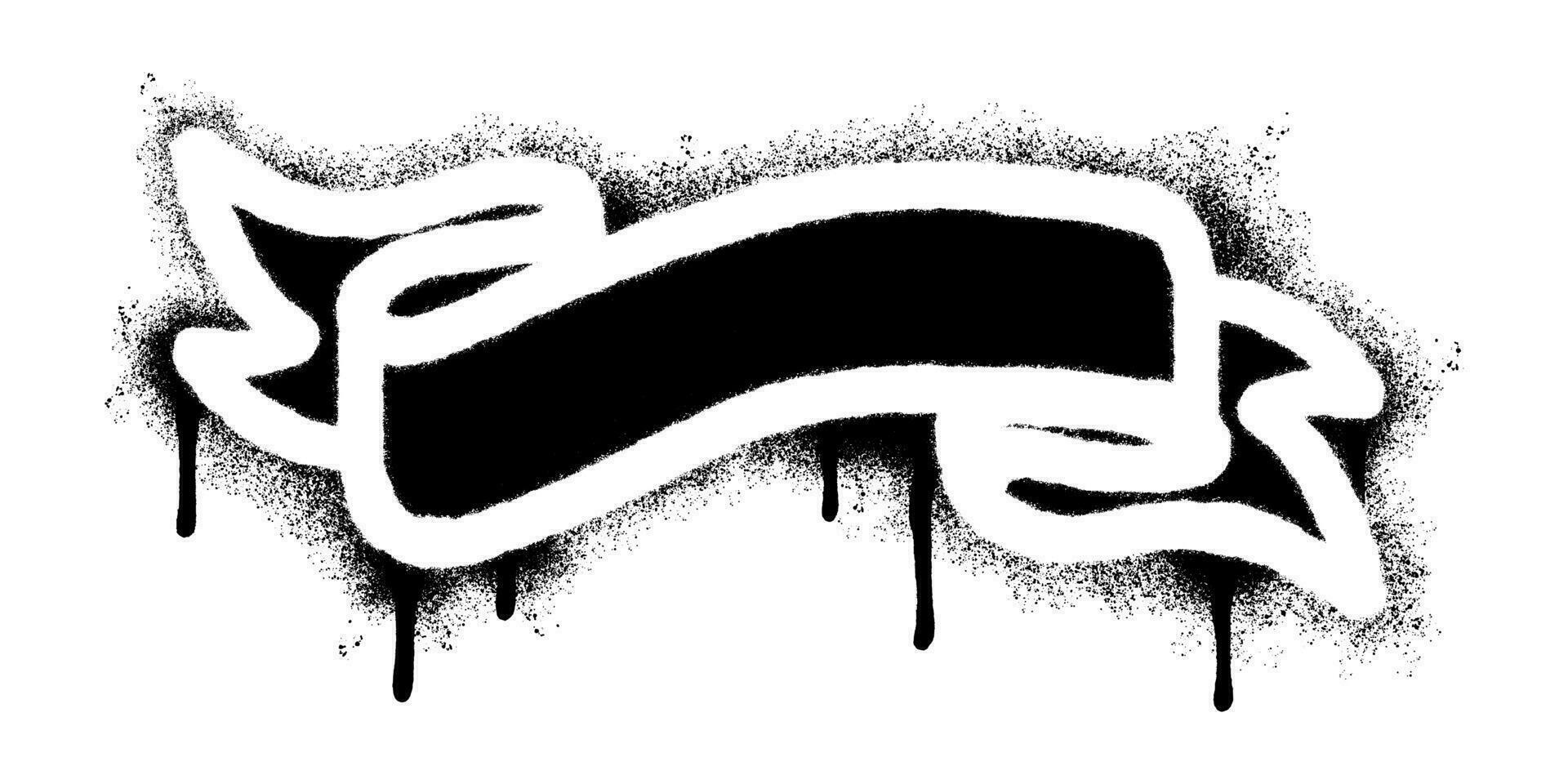 Spray Painted Graffiti ribbon icon Sprayed isolated with a white background. vector