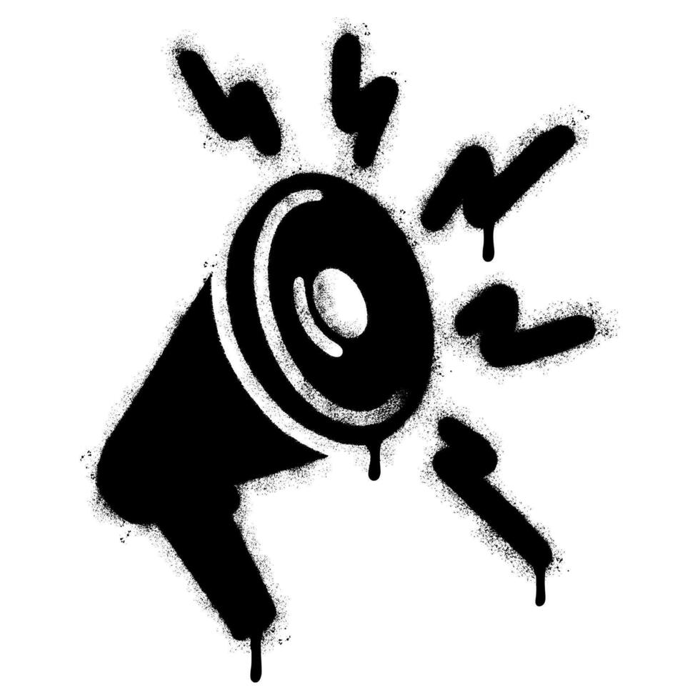 Spray Painted Graffiti Megaphone icon Sprayed isolated with a white background. vector