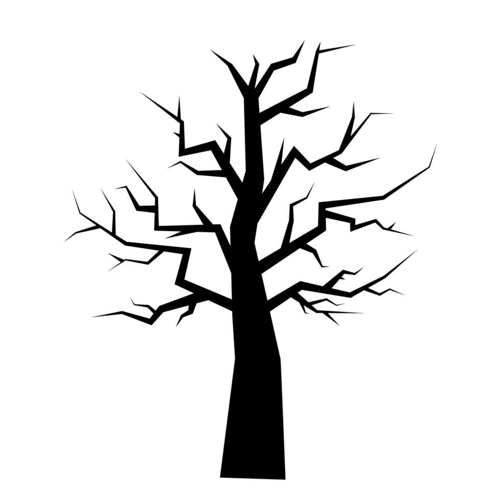 Dead Tree Silhouette for Halloween Element Decoration Vector Illustration