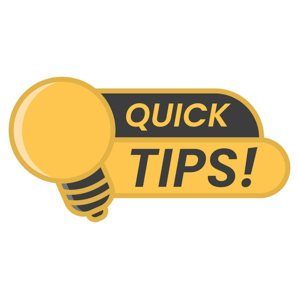 quick tips label icon vector