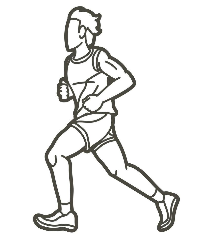Outline A Man Running vector