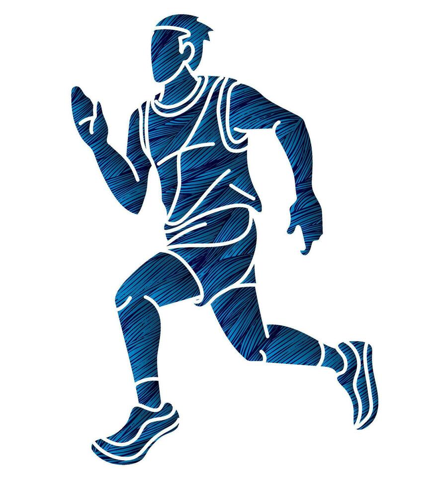 A Man Running Action Marathon Runner vector